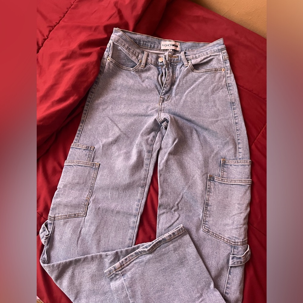 Iight blue cargos from fashionova size 3